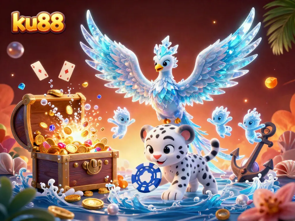 Experience the thrilling world of ku88 with vibrant gaming elements and an engaging 3D scene.
