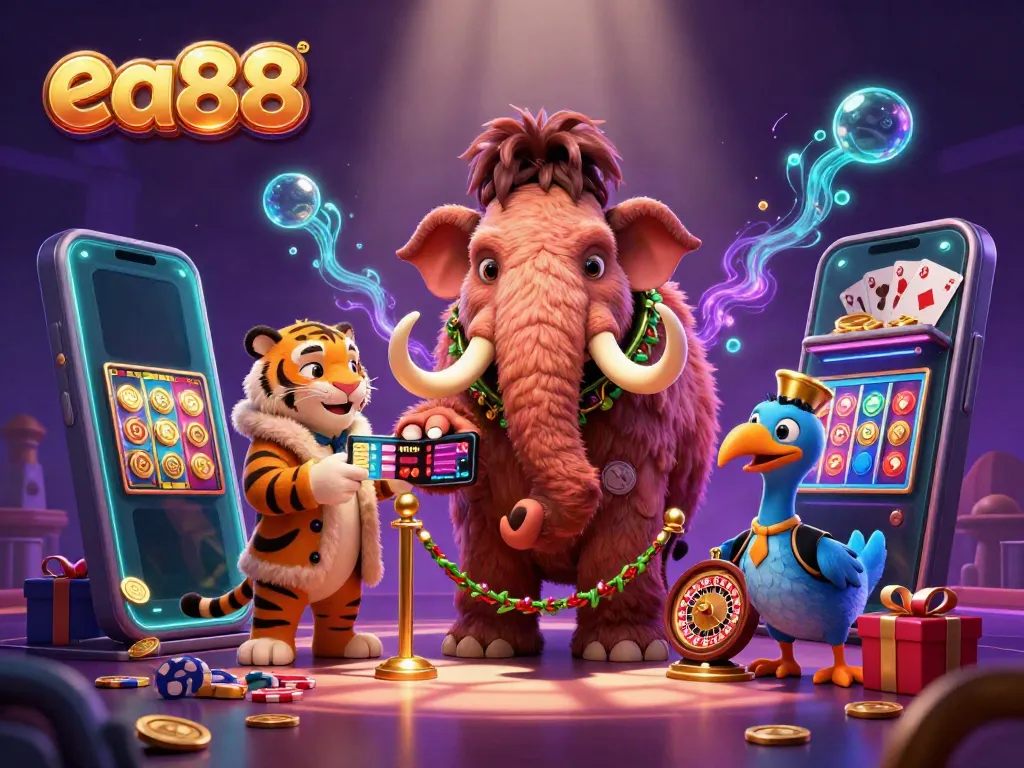Experience the exciting world of ea88 with vibrant characters and engaging casino elements.